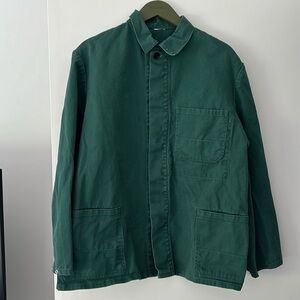 Vintage military hunter green chore jacket